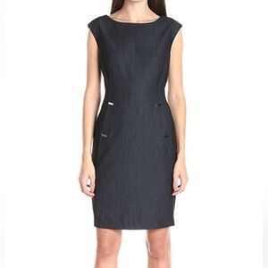 Calvin Klein Navy Dress with Gold Details
